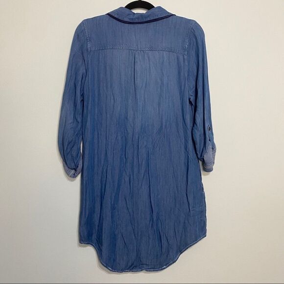 Miss Me Denim Tunic with Aztec Style Stripe - Picture 4 of 10